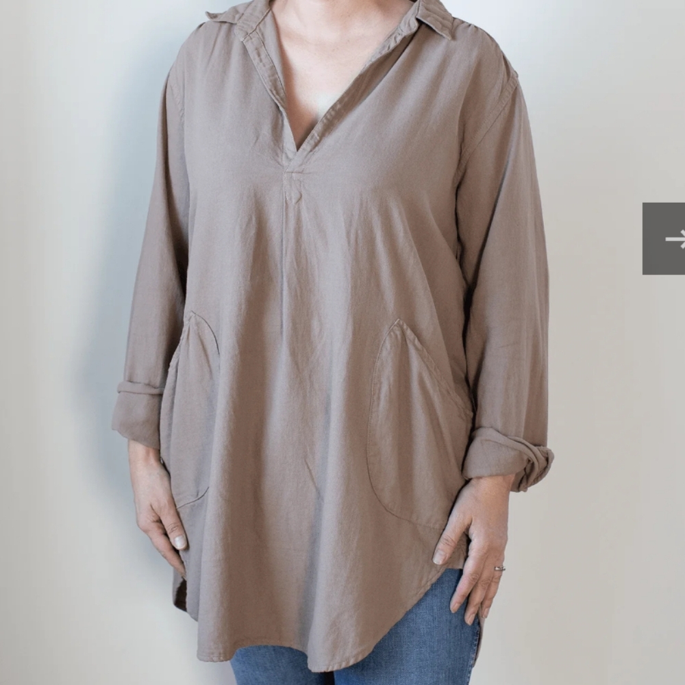 CP Shades Tan Tunic Top with Relaxed Fit